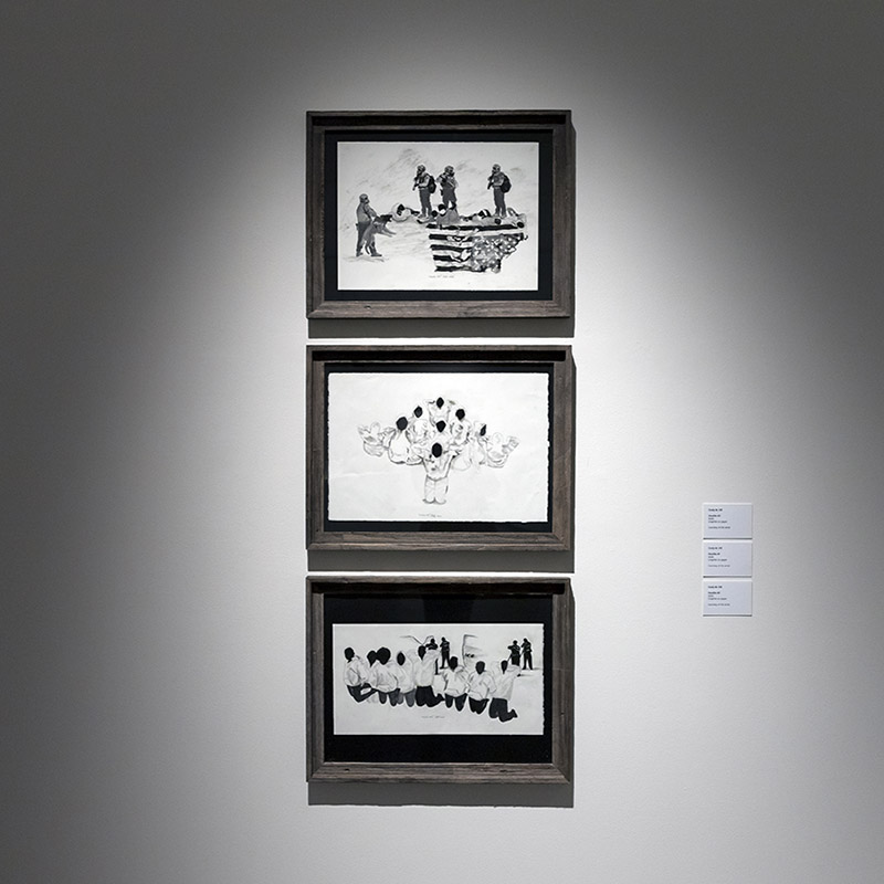 Installation view 2021 UAB Department of Art and Art History BFA Exhibition, Abroms-Engel Institute for the Visual Arts, University of Alabama at Birmingham, Birmingham, Alabama, April 19 – May 1, 2021, ©️ 2020 AEIVA, UAB Photo: Sheleka Laseter.