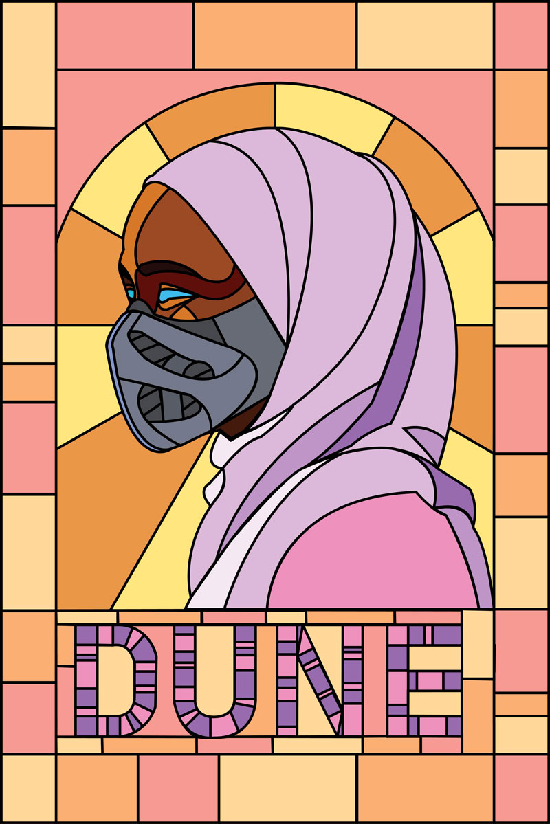 Dune movie poster - fremen stained glass