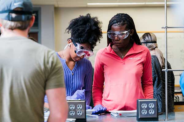 Student working in the lab.