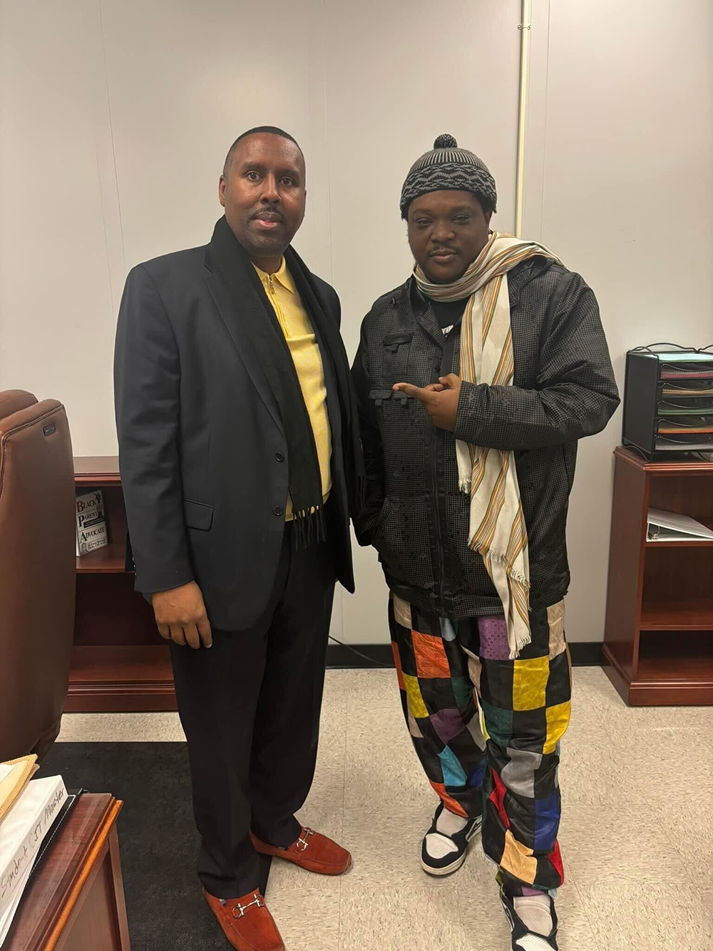 Photo of Dr. Jeffrey Moore and artist Shaheed Tawheed