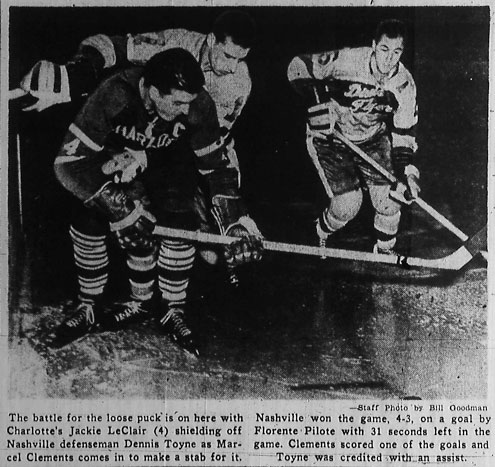 Clipping of a newspaper article on a hockey match.