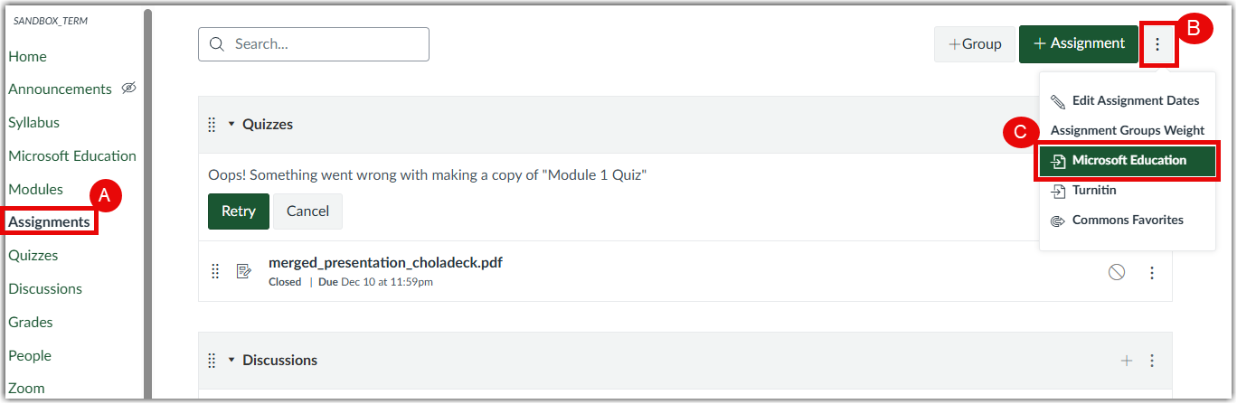 Screenshot of an example worksheet. 