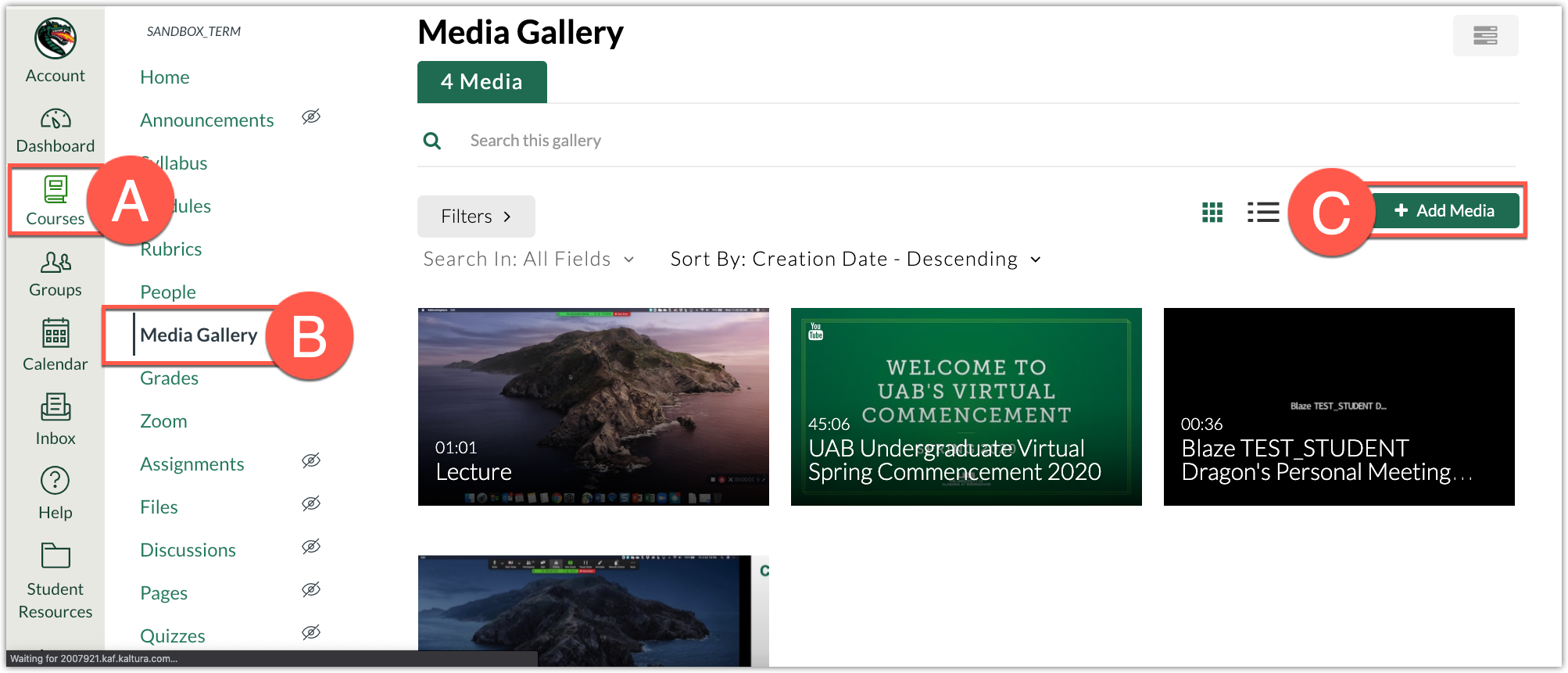 Kaltura Media Gallery