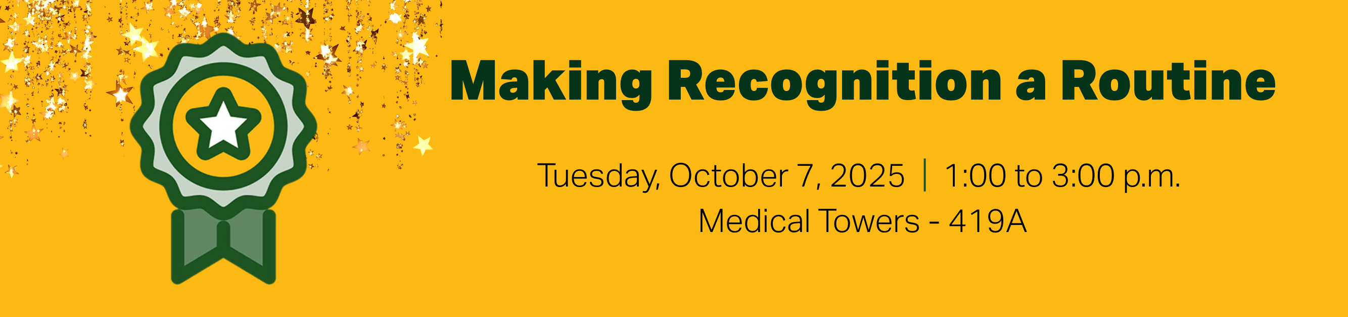 Register for Making Recognition a Routine, October 7, 2025, from 1:00 to 3:00 p.m., Zoom