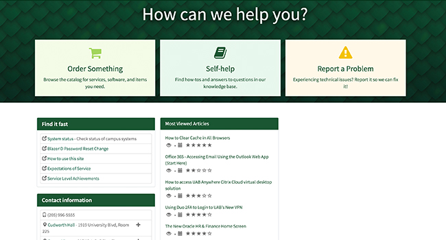 IT Service Portal home page debuts new look