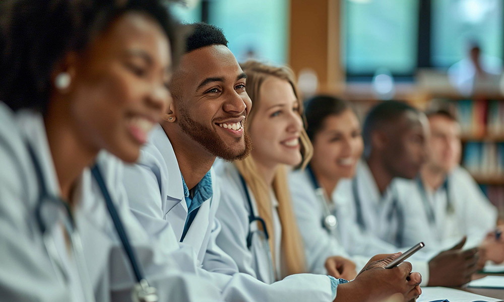 Gastroenterology trainees in a classroom setting