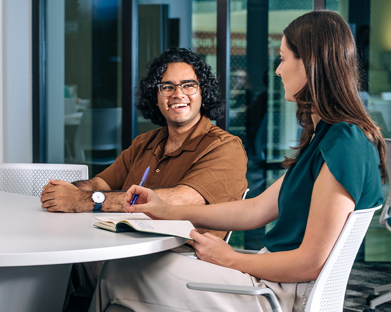 group of students studying