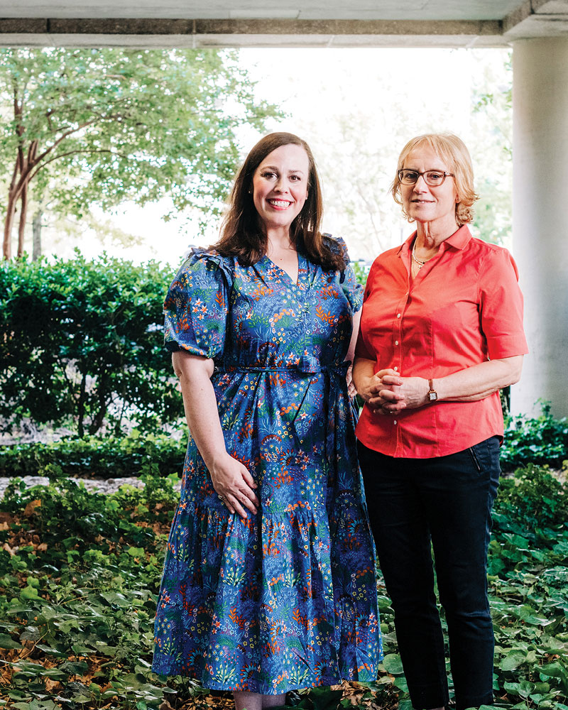  Leah Pickett, DNP, CRNP,&nbsp; and Rachel Fargason, M.D., lead the UAB Esketamine Clinic. They pose for portraits in the lush green outer courtyard of the Sparks building on UAB Campus. 