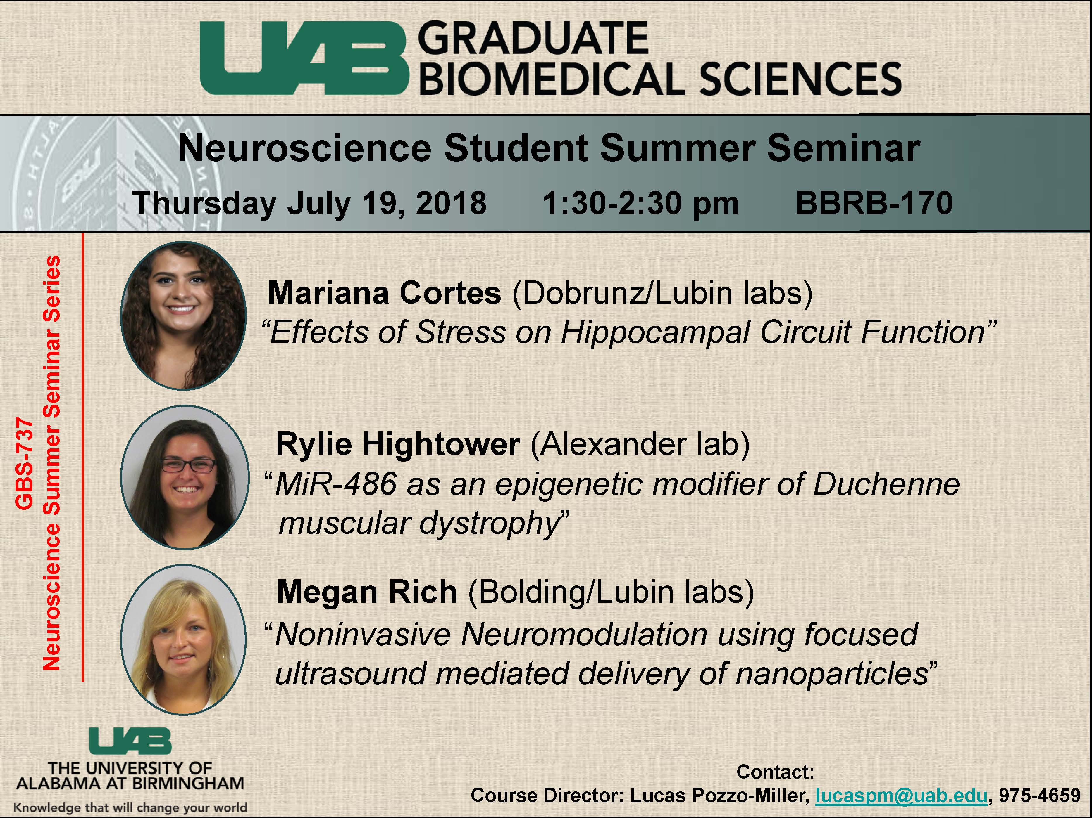 2018 Student Summer seminars 7 19 18
