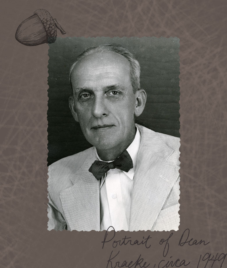 A black and white portrait of Dean Kracke.