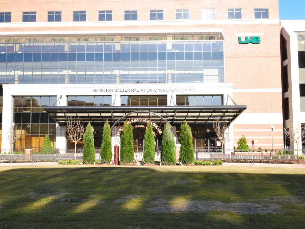 Outside view looking at the radiation oncology building at UAB