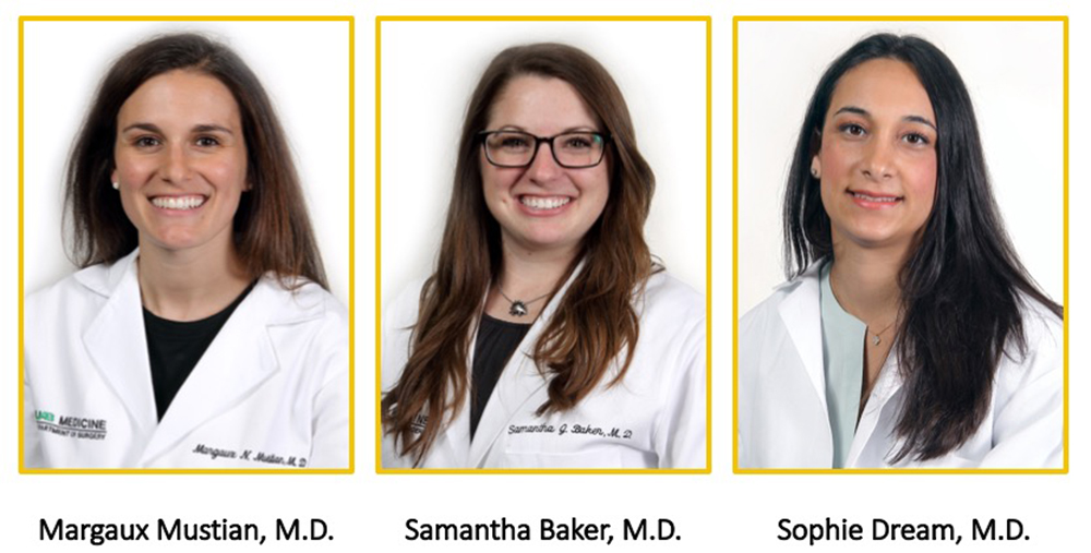Drs. Margaux Mustian, Samantha Baker and Sophie Dream were recently elected to three Association for Academic Surgery committees.