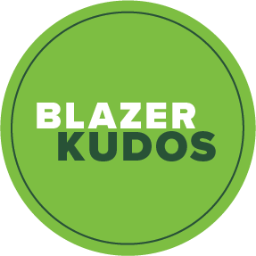 blazer kudos button