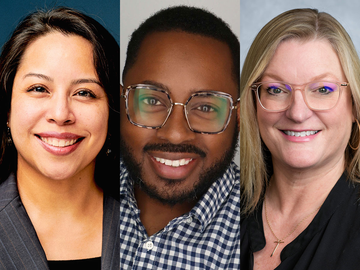 Headshots of Rachel Edwards, Charles Morris and Wendy Peek