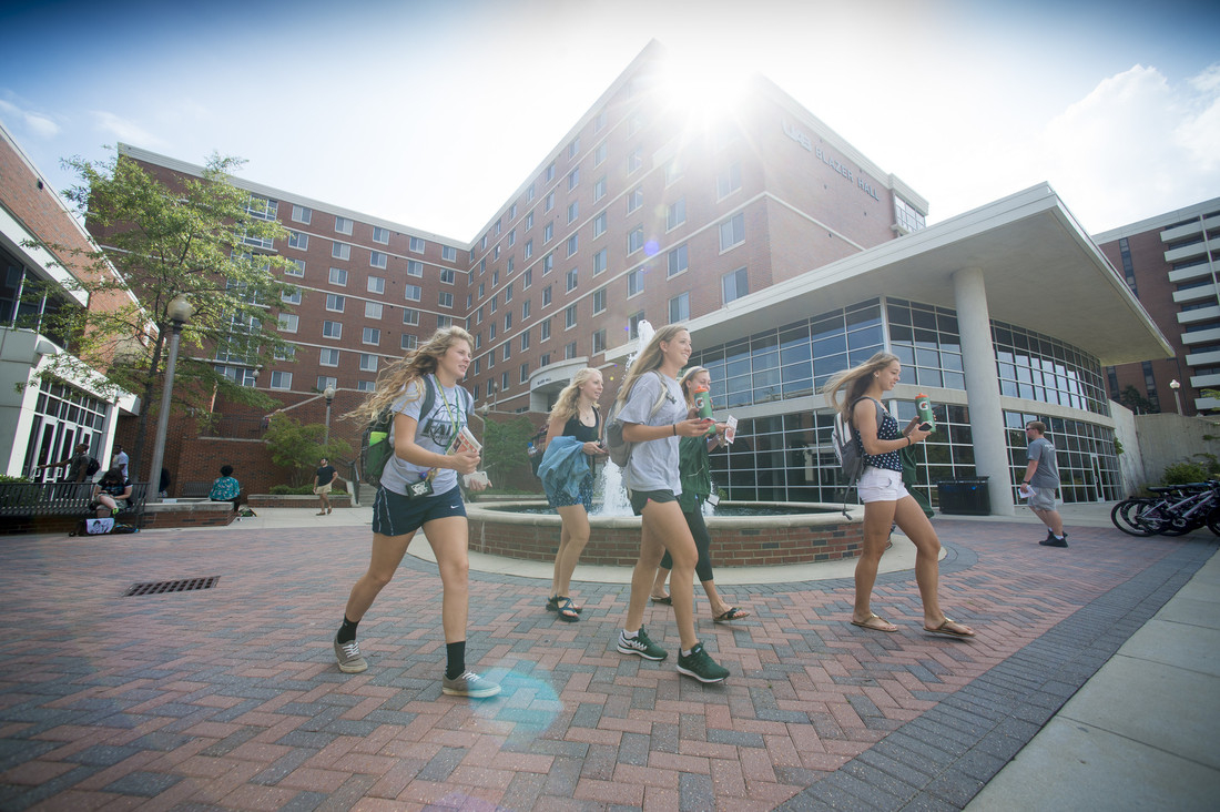 Restaurants are five minutes away from your hall and your classes are in walking distance
